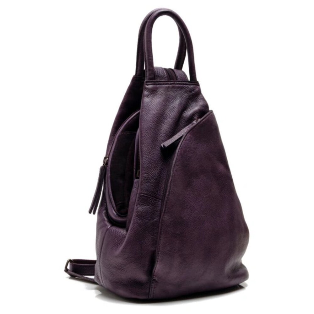 Free People Soho Convertible Purple Plum Leather Backpack